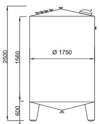 Behälter 3.800 Liter aus V2A, gebraucht, einwandig